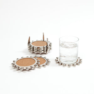 Global Views Nickel Starburst Crown Coasters