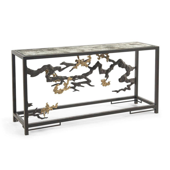 John Richard Sculpted Console Table in Antique Brass