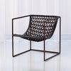 Global Views Bronze Dark Brown Leather Knit Pearl Chair