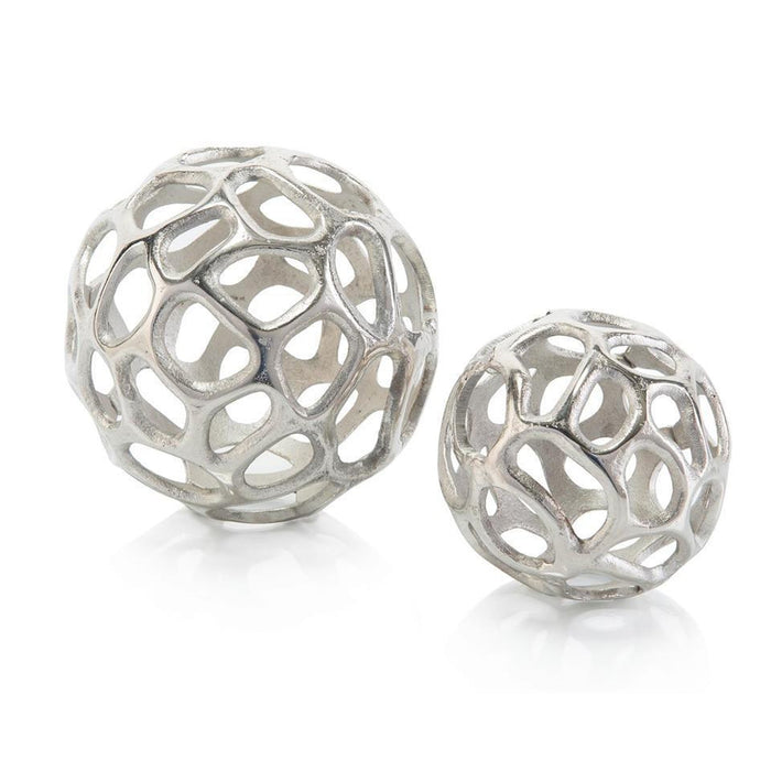 John Richard Set of Two Silver Balls with Holes