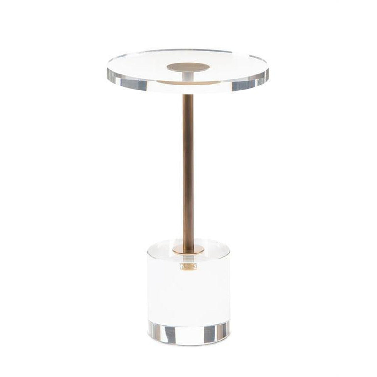 John Richard Brass and Acrylic Martini Side Table Short