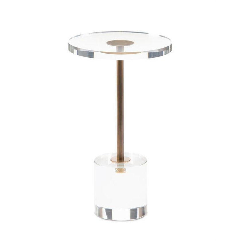John Richard Brass and Acrylic Martini Side Table Short