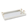 John Richard Decor Mirrored Tray with Alabaster Handles