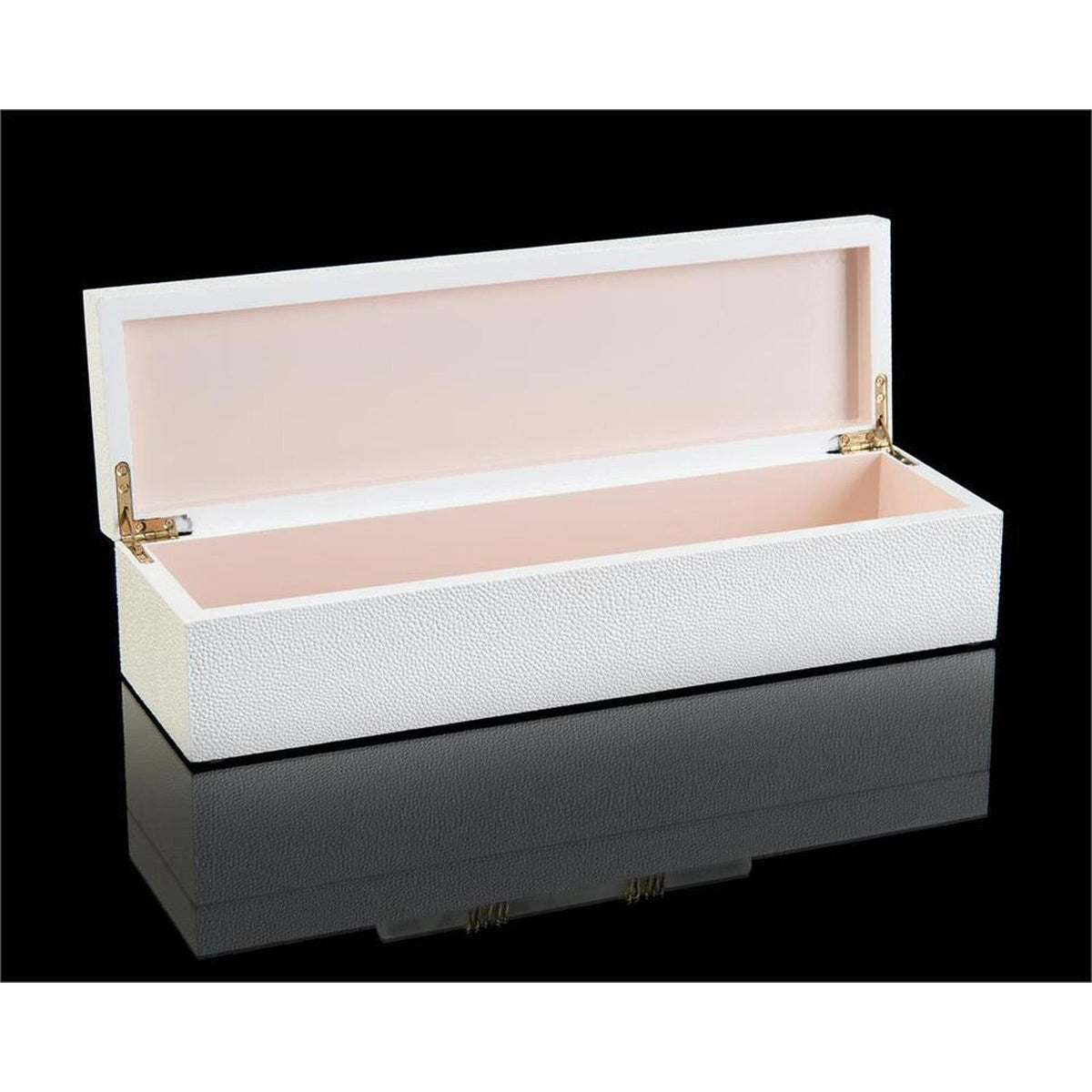 John Richard Decor White Box with Alabaster Handle