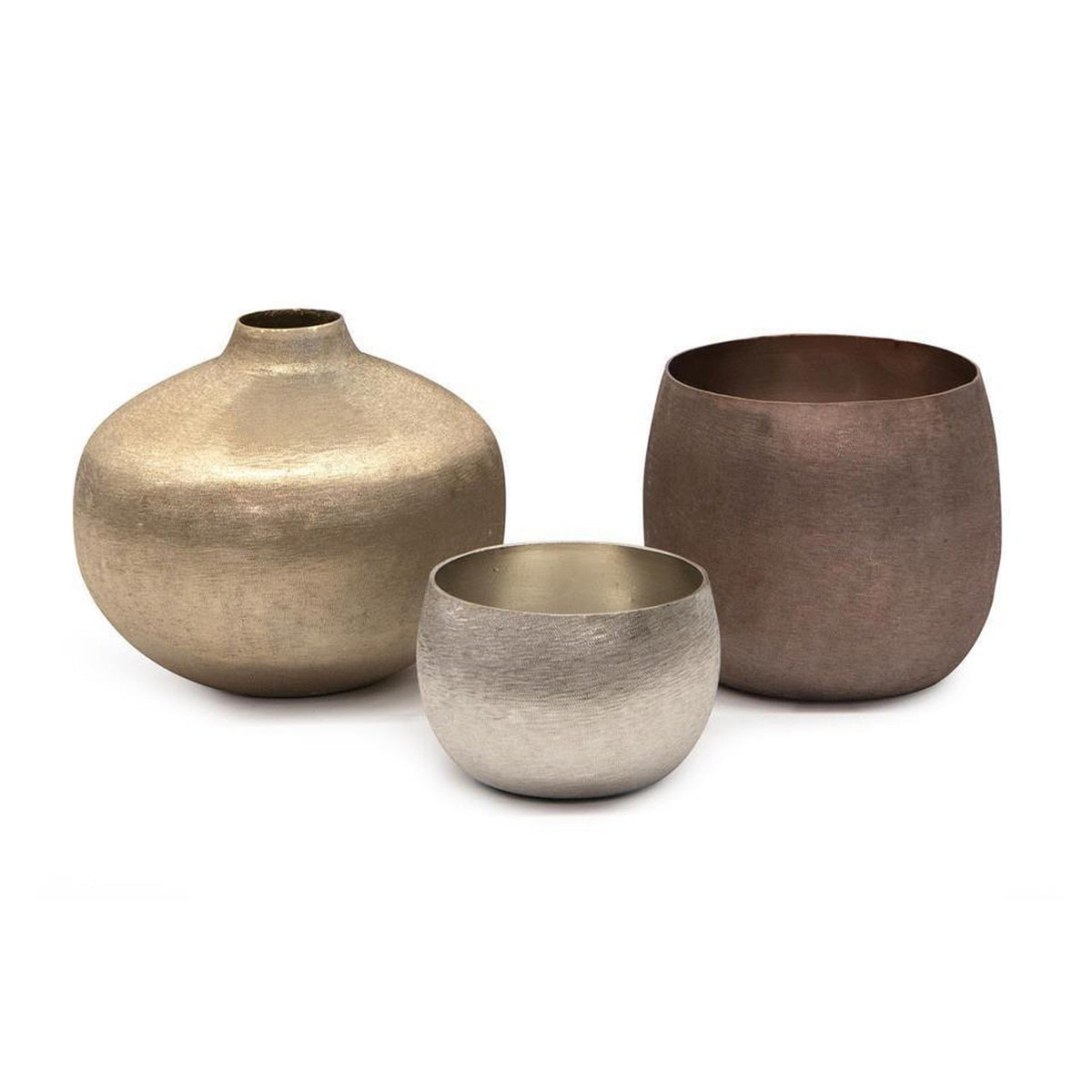 John Richard Decor Set of Three Mink Medley Artisan Vases