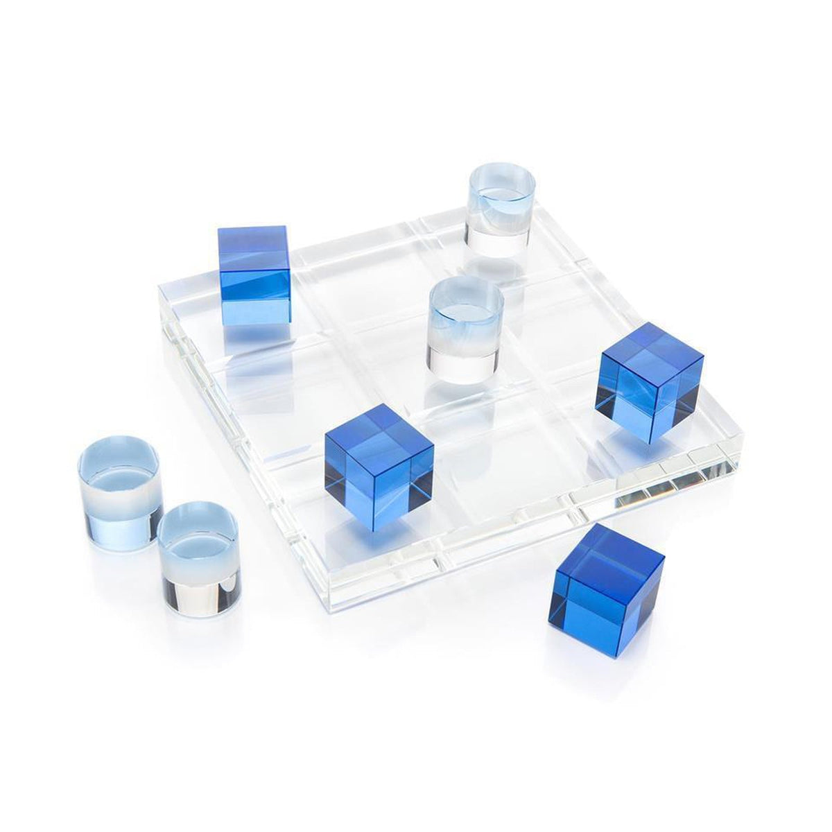 John Richard Decor Crystal Game Board in the Blues