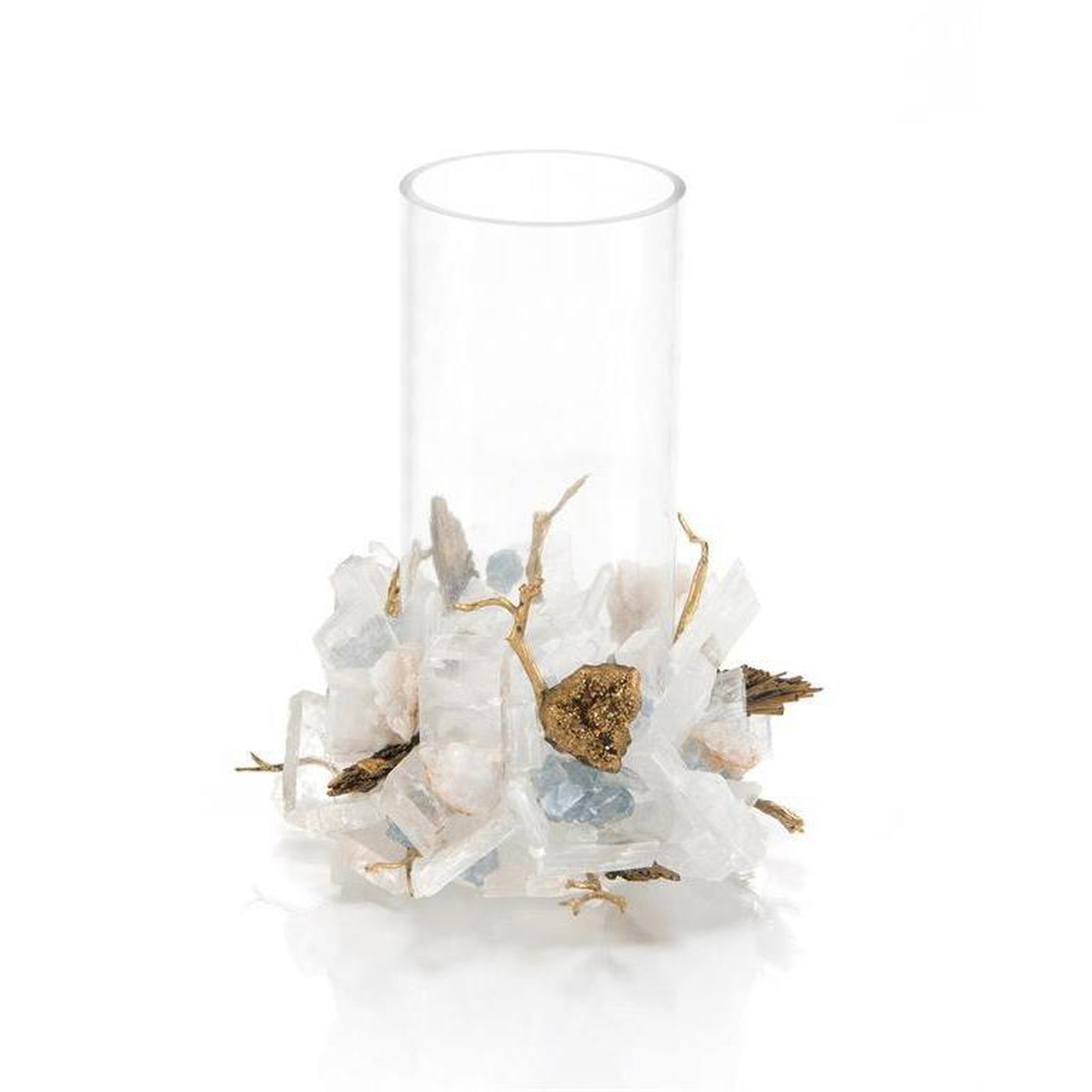 John Richard Illuminator/Vase in Crystals and Brass