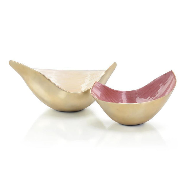 John Richard Set of Two Elegant Swoosh Bowls