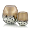 John Richard Decor Set of Two Gold and Black Deco Dots Glass Vases