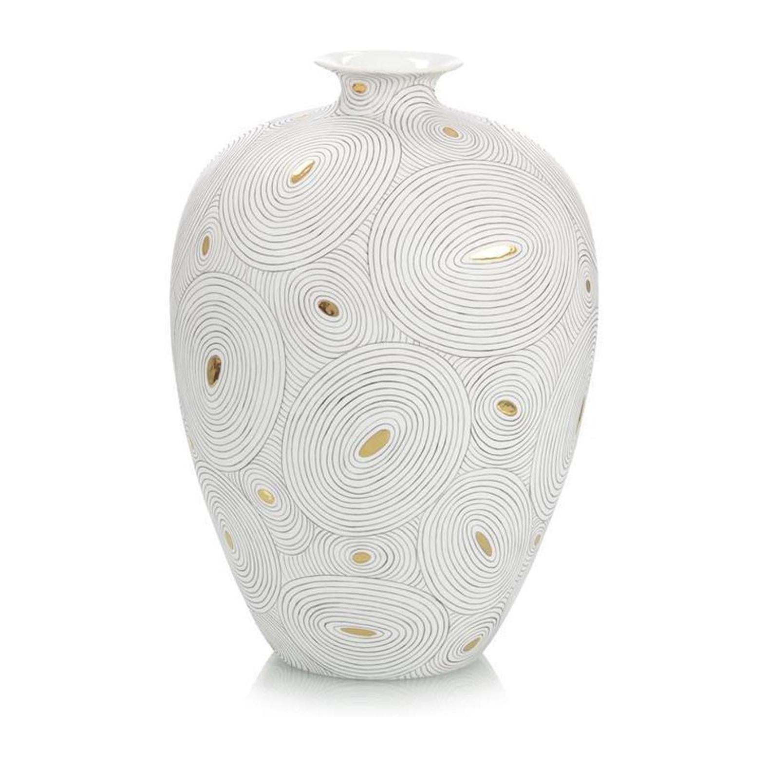 John Richard White Porcelain Vase with Gold