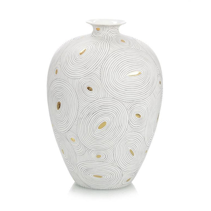 John Richard White Porcelain Vase with Gold