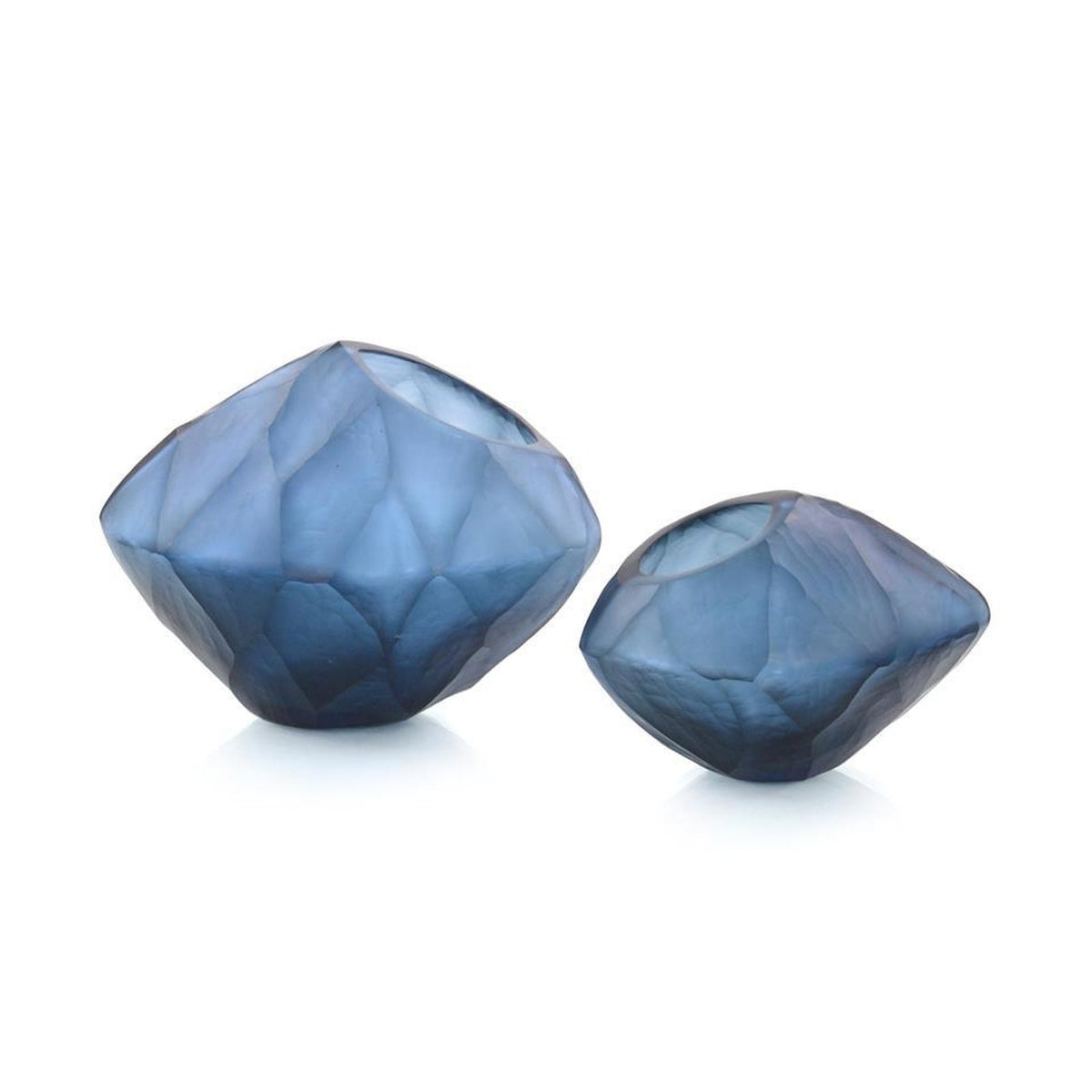 John Richard Decor Set of Two Asymmetrical Azure Bowls