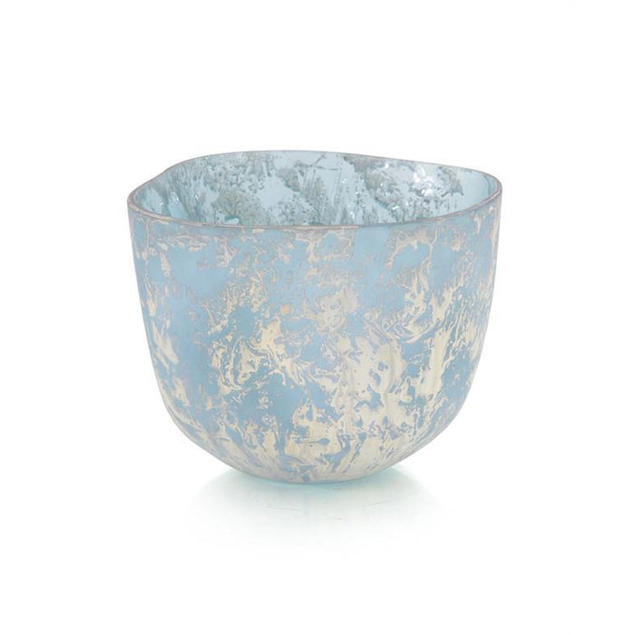 John Richard Powder Blue Bowl with Silver Overlay