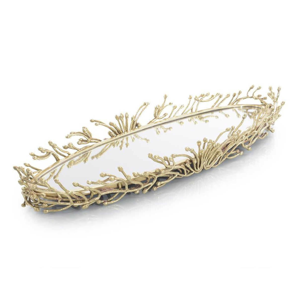 John Richard Decor Brass Twig Mirrored Tray