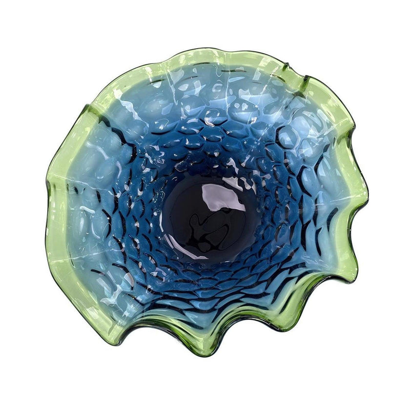 John Richard Decor Royal and Emerald Handblown Glass Bowl