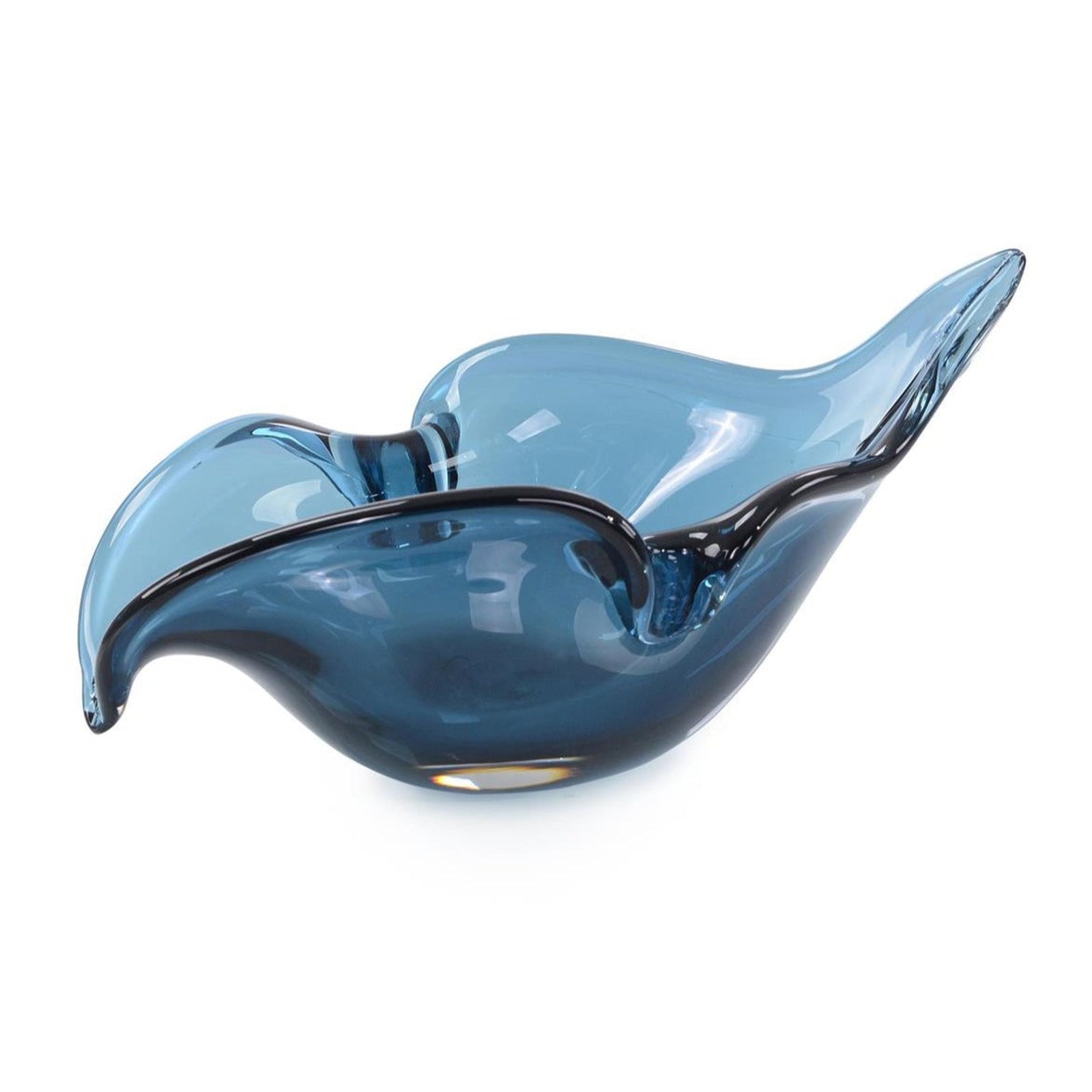 John Richard Decor Handblown Abstract Sapphire Glass Bowl I