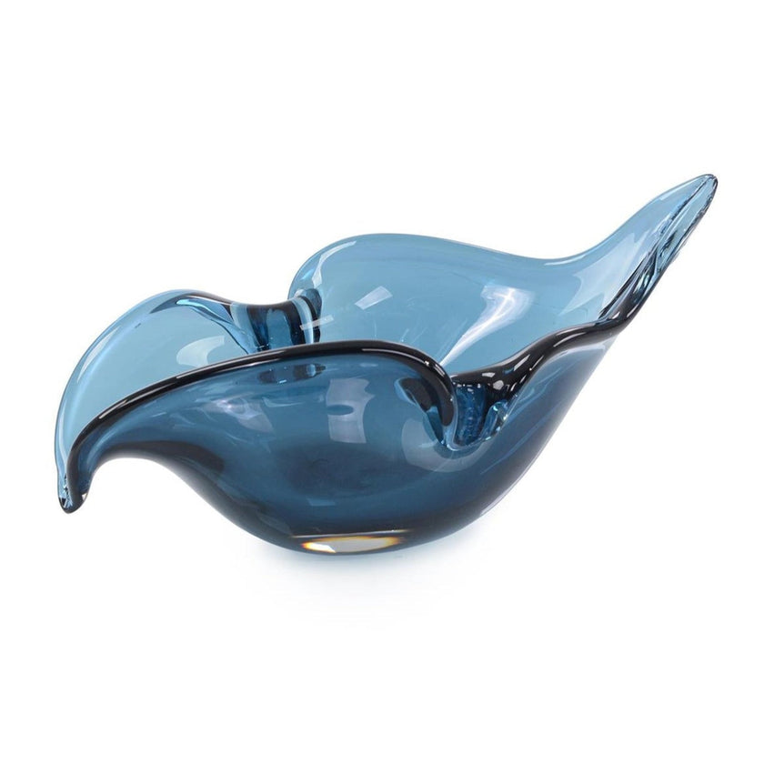John Richard Decor Handblown Abstract Sapphire Glass Bowl I