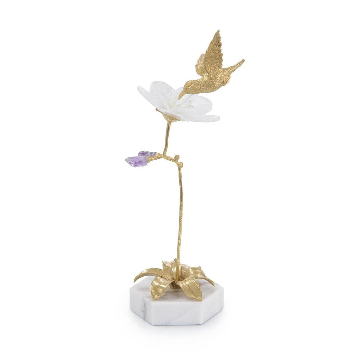 John Richard Decor Hummingbird And Selenite Sculpture I