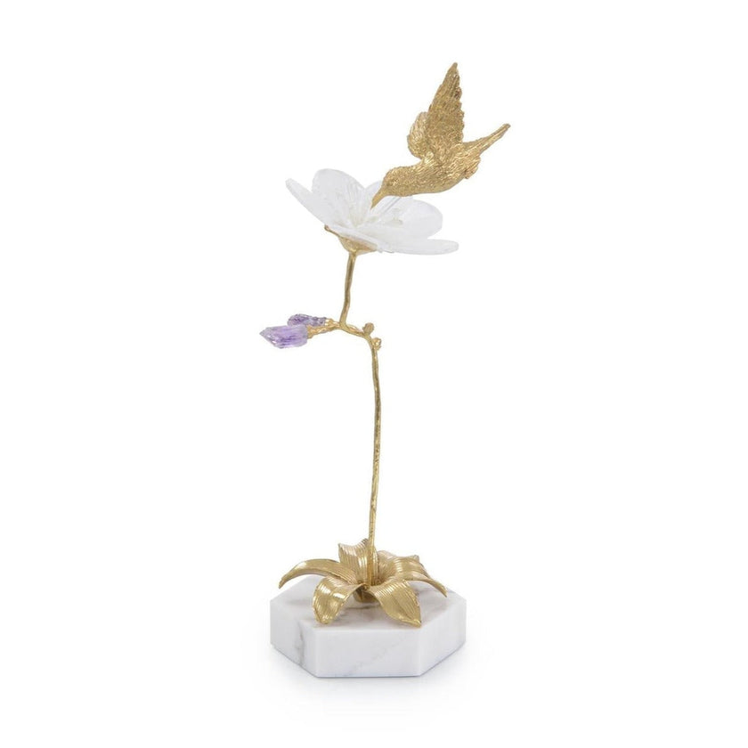 John Richard Decor Hummingbird And Selenite Sculpture I