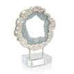 John Richard Decor Hammered Nickel and Sea Blue Geode Sculpture