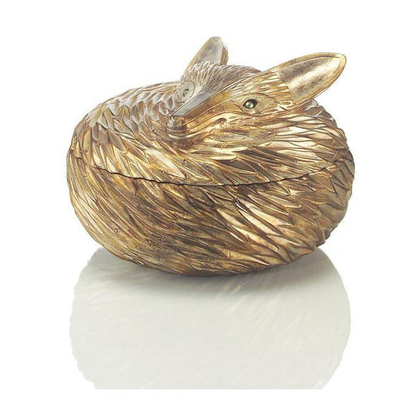John Richard Decor Antiqued Silver-Leaf Fox Box
