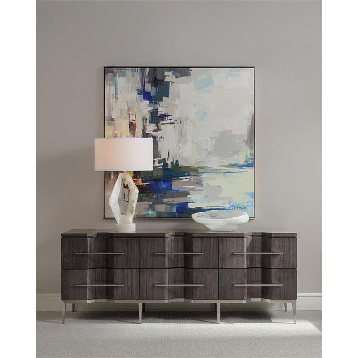 John Richard Abstract Alabaster Table Lamp