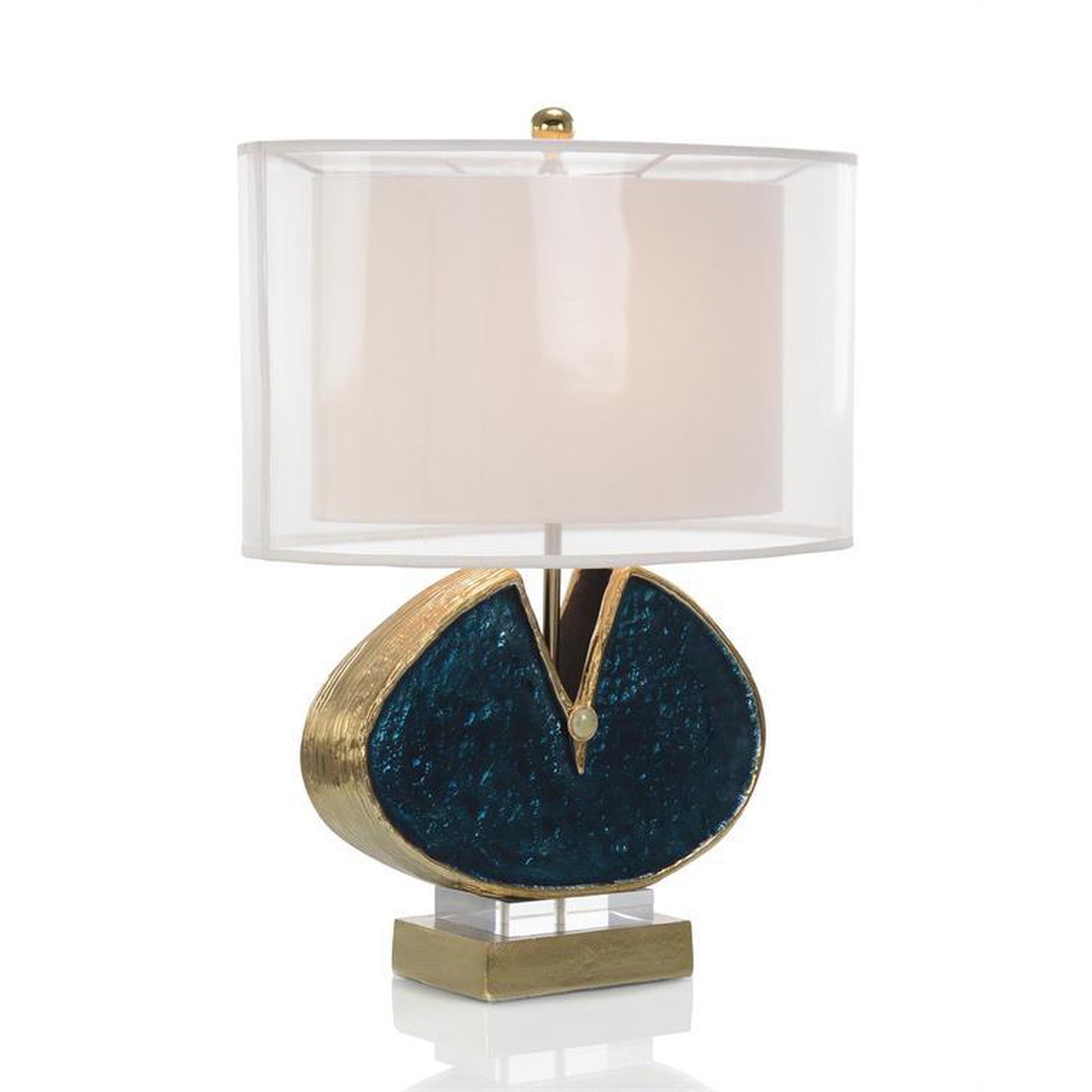 John Richard Blue Enameled and Jeweled Table Lamp