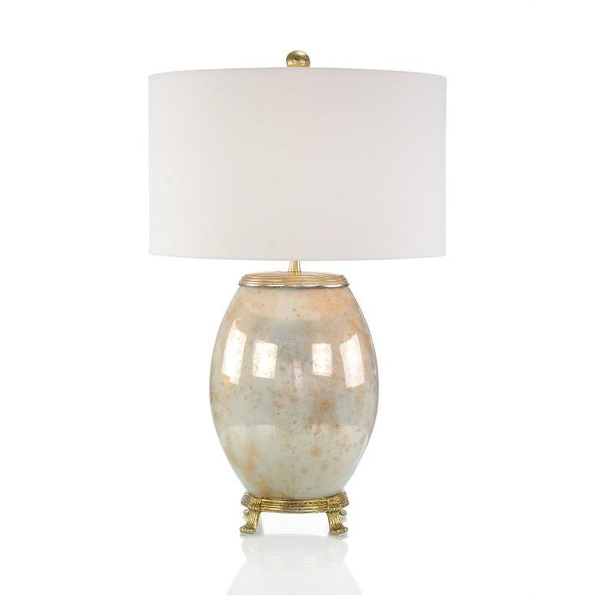 John Richard Melded White and Brass Table Lamp
