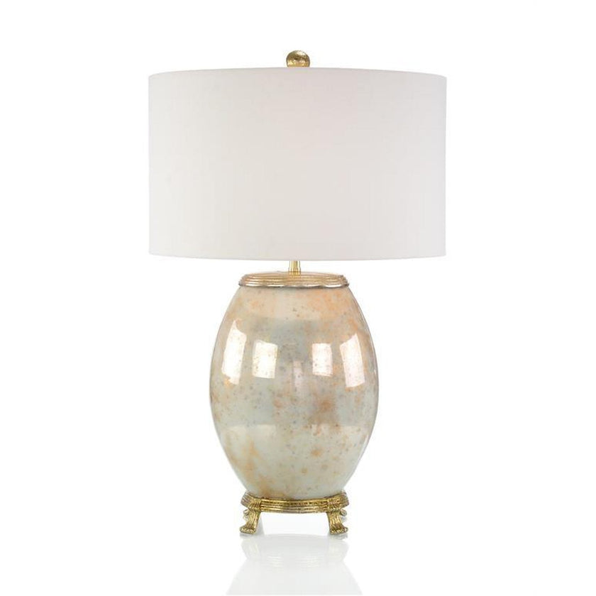 John Richard Melded White and Brass Table Lamp