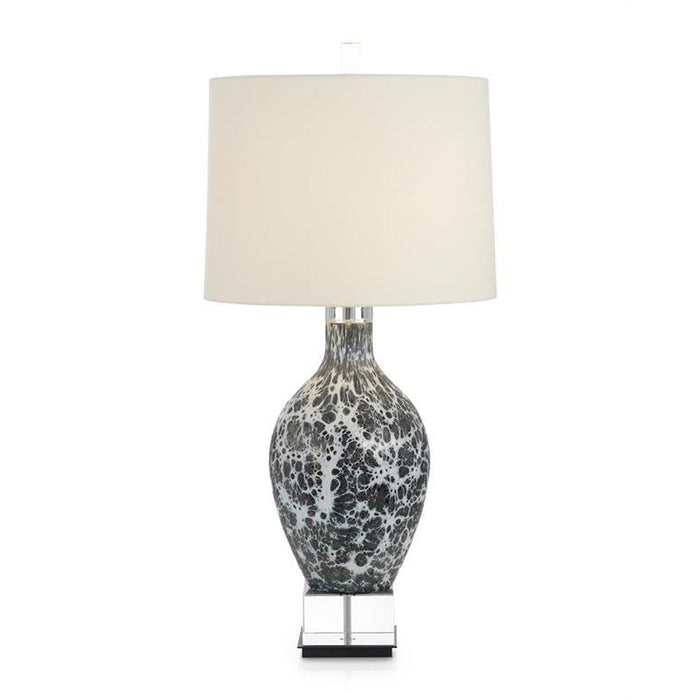 John Richard Webs of Charcoal and White Glass Table Lamp