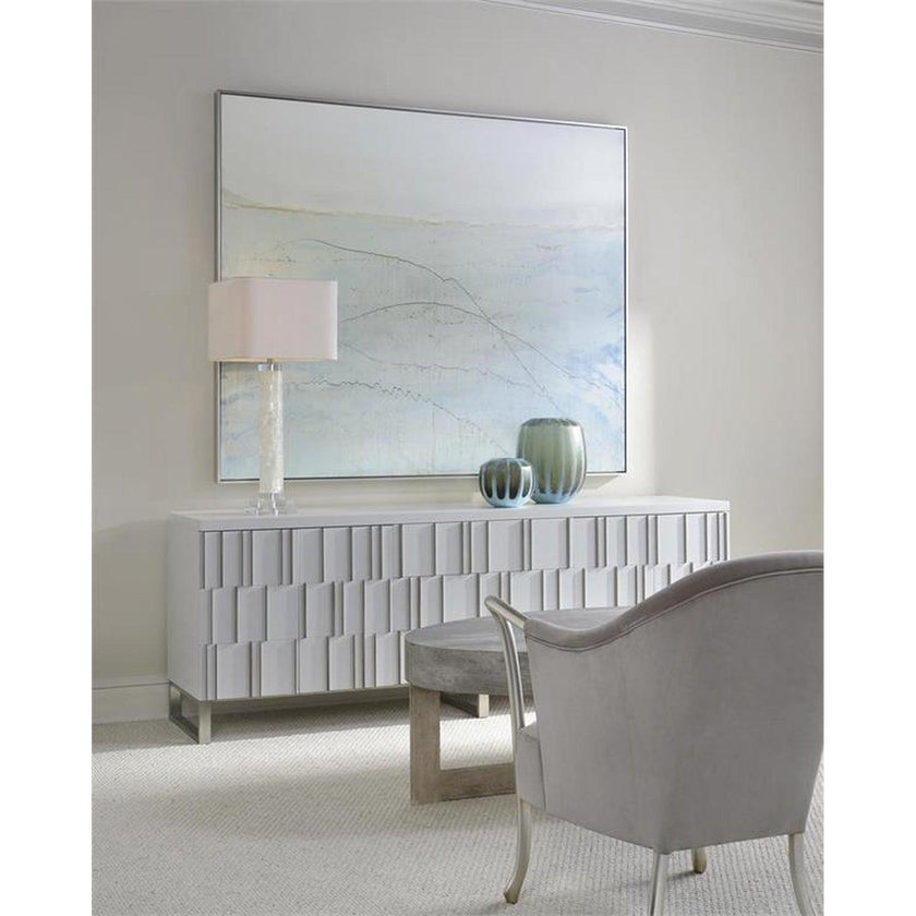 John Richard White Calcite and Quartz Table Lamp