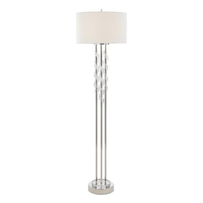 John Richard Floor Lamp with Frosted Glass Swirls