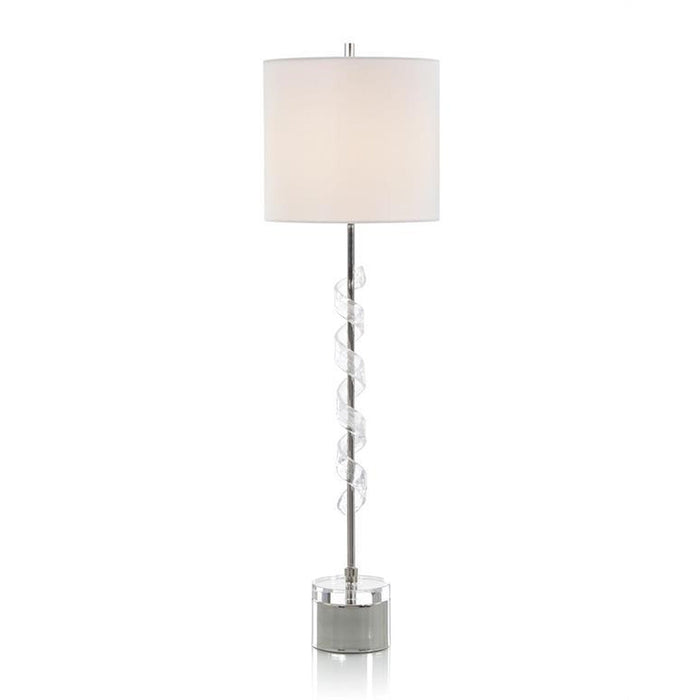 John Richard Frosted Glass Swirled Buffet Lamp