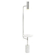 John Richard Illuminated Marble Table Floor Lamp with Polished Nickel Accents
