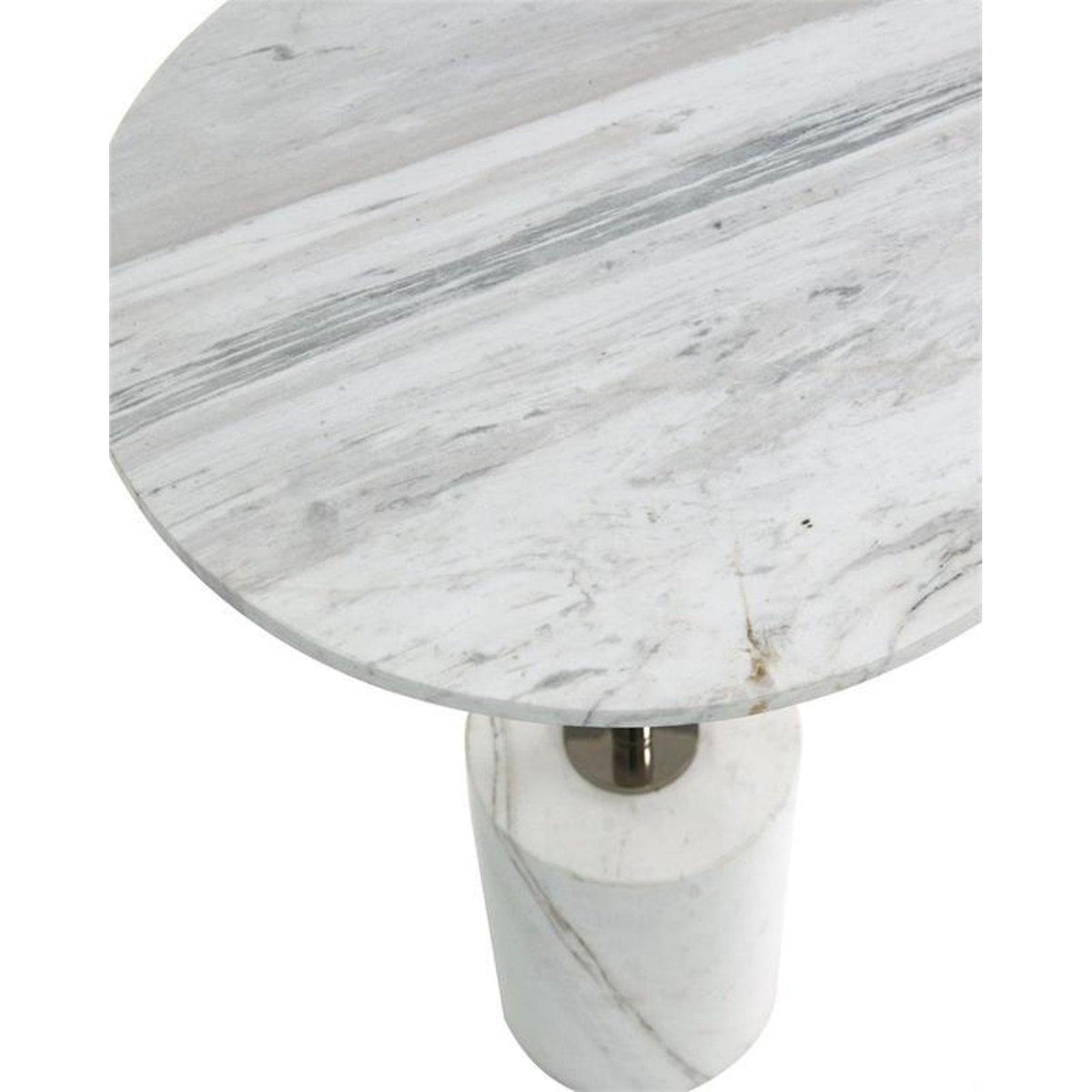 John Richard Illuminated Marble Table Floor Lamp with Polished Nickel Accents