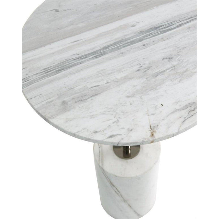 John Richard Illuminated Marble Table Floor Lamp with Polished Nickel Accents