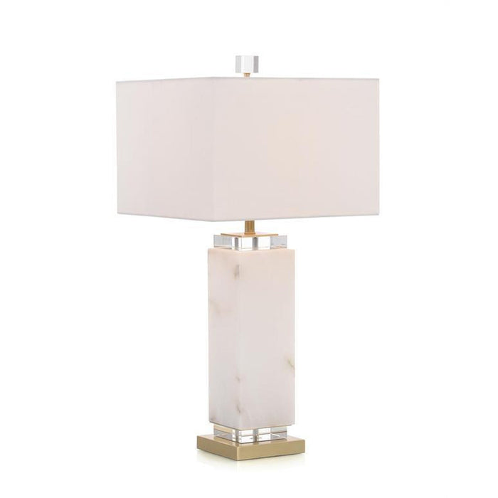 John Richard White Alabaster Column Table Lamp