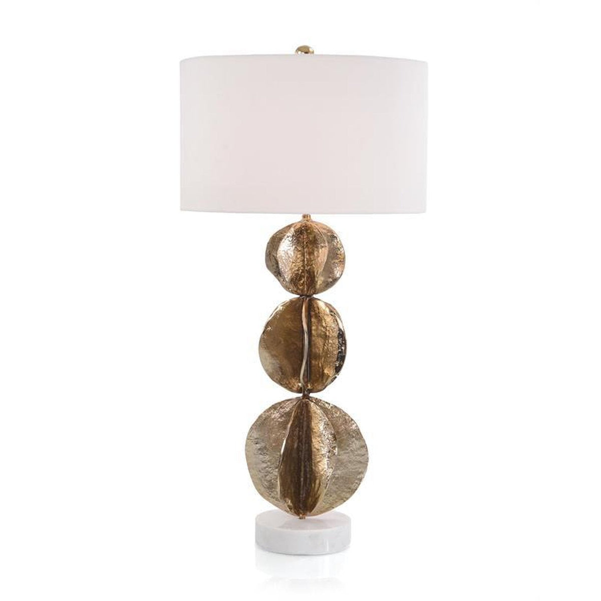 John Richard Three Flowing Wave Spheres Brass Table Lamp