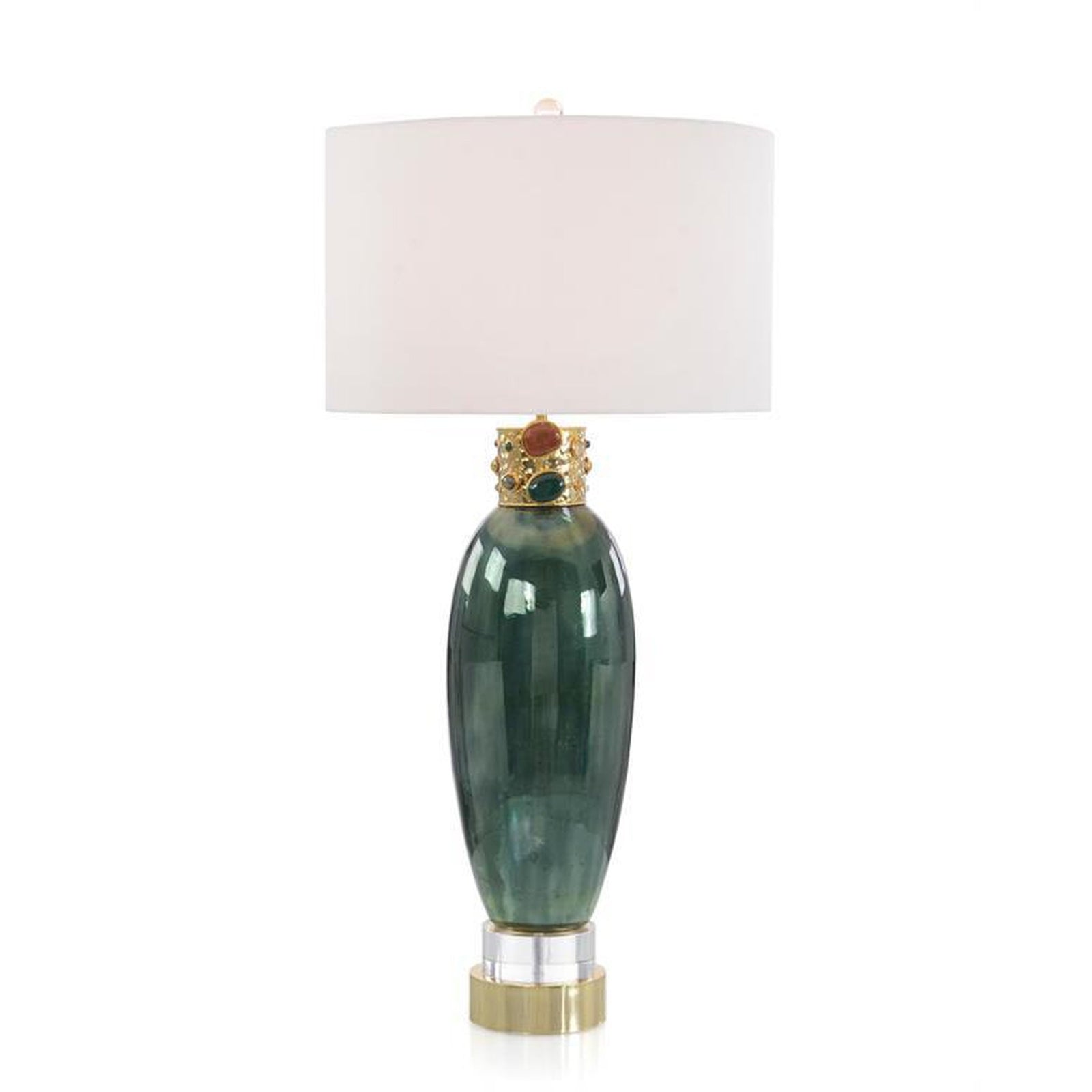 John Richard Jeweled-Collar Table Lamp in Illusion Green