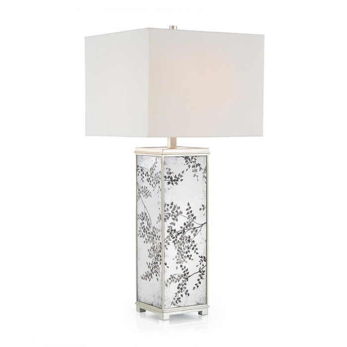 John Richard Hand-Painted Bows of Winter Leaves Table Lamp
