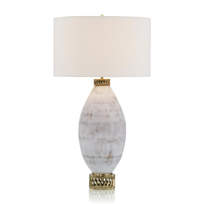 John Richard White and Cream Marbled Glass Table Lamp