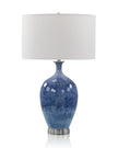John Richard Cerulean Blue Porcelain and Brushed Nickel Table Lamp
