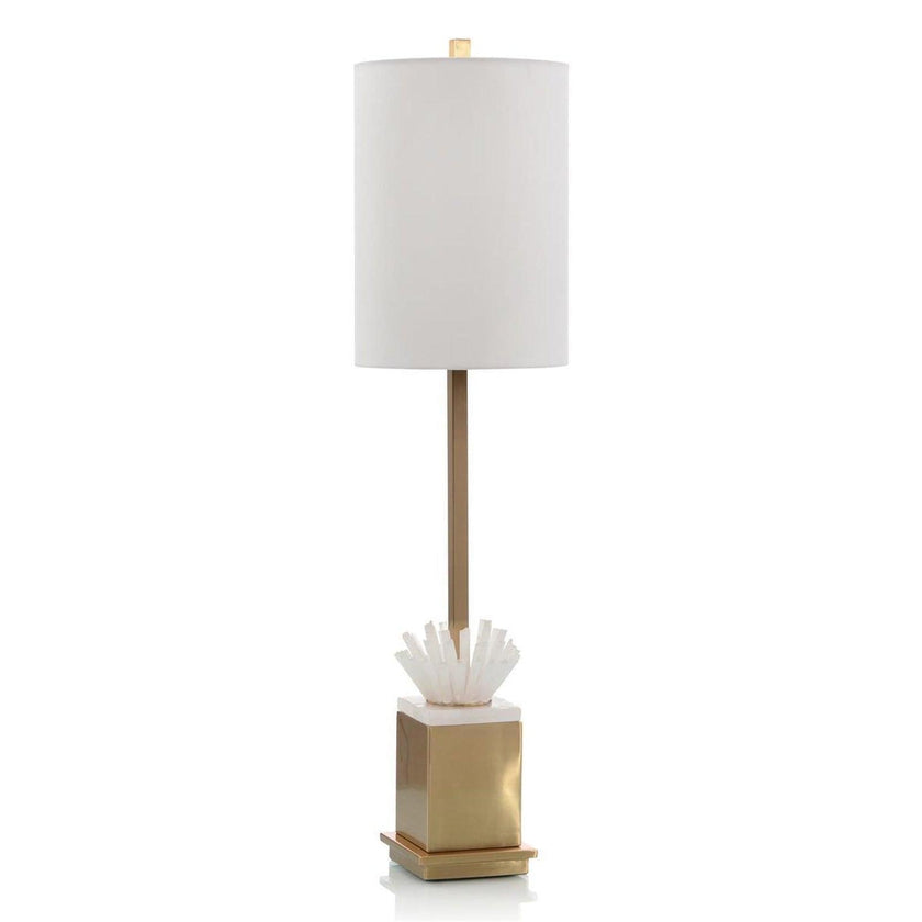 John Richard Selenite and Coffee Bronze Buffet Lamp