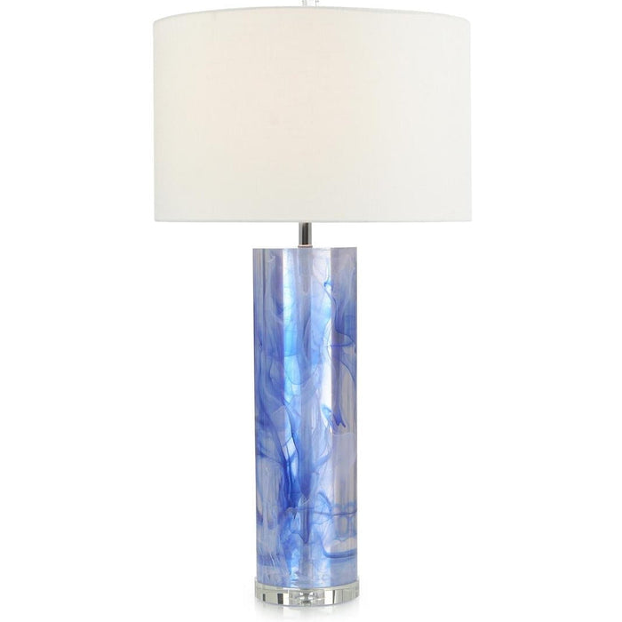 John Richard Cylinder Blue and Clear Resin Table Lamp