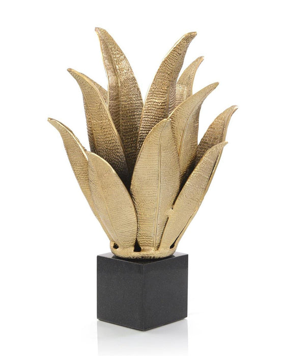 John Richard Handcrafted Brass Leaf Accent Lamp