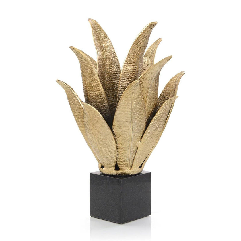 John Richard Handcrafted Brass Leaf Accent Lamp