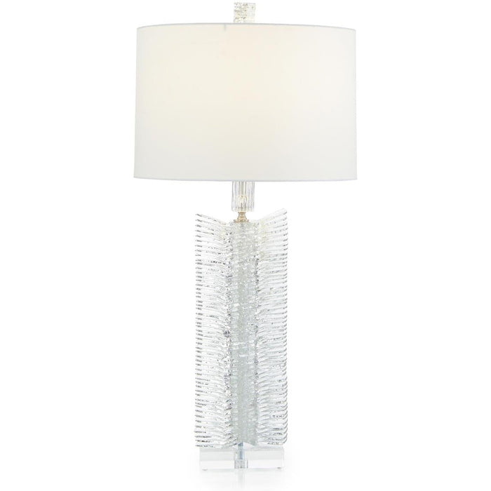 John Richard Clear-Cut Glass Column Table Lamp