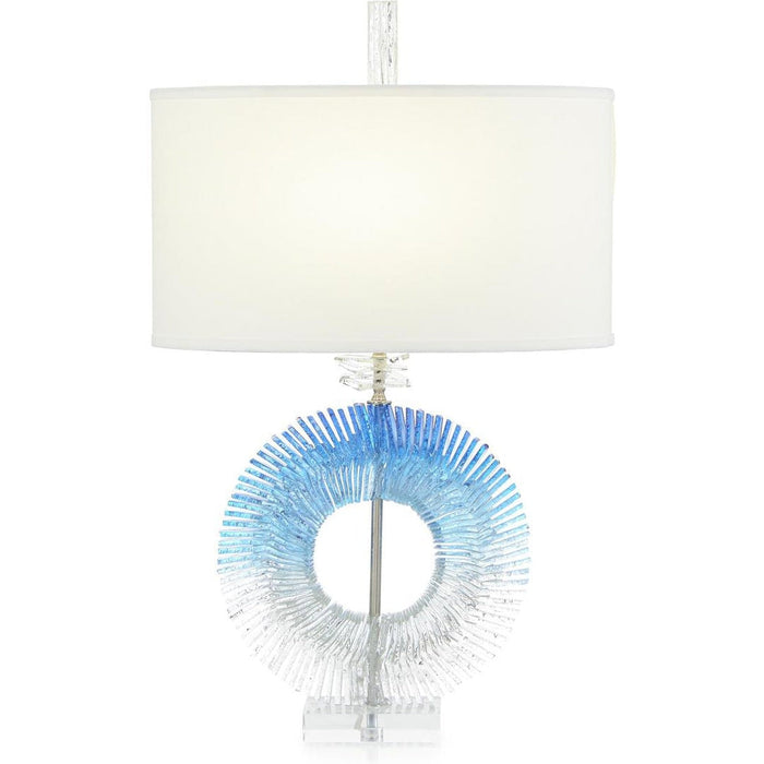 John Richard Blue and Clear Glass Table Lamp