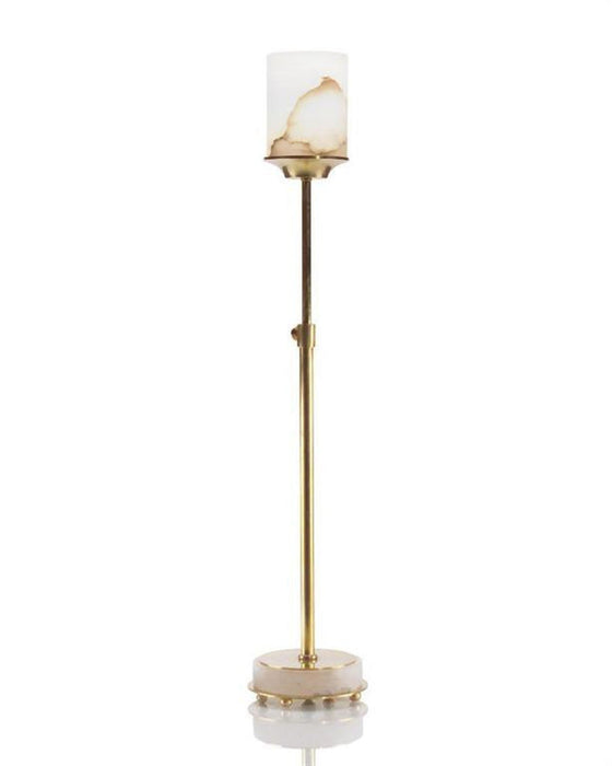 John Richard Honey Brass and Alabaster Buffet Lamp