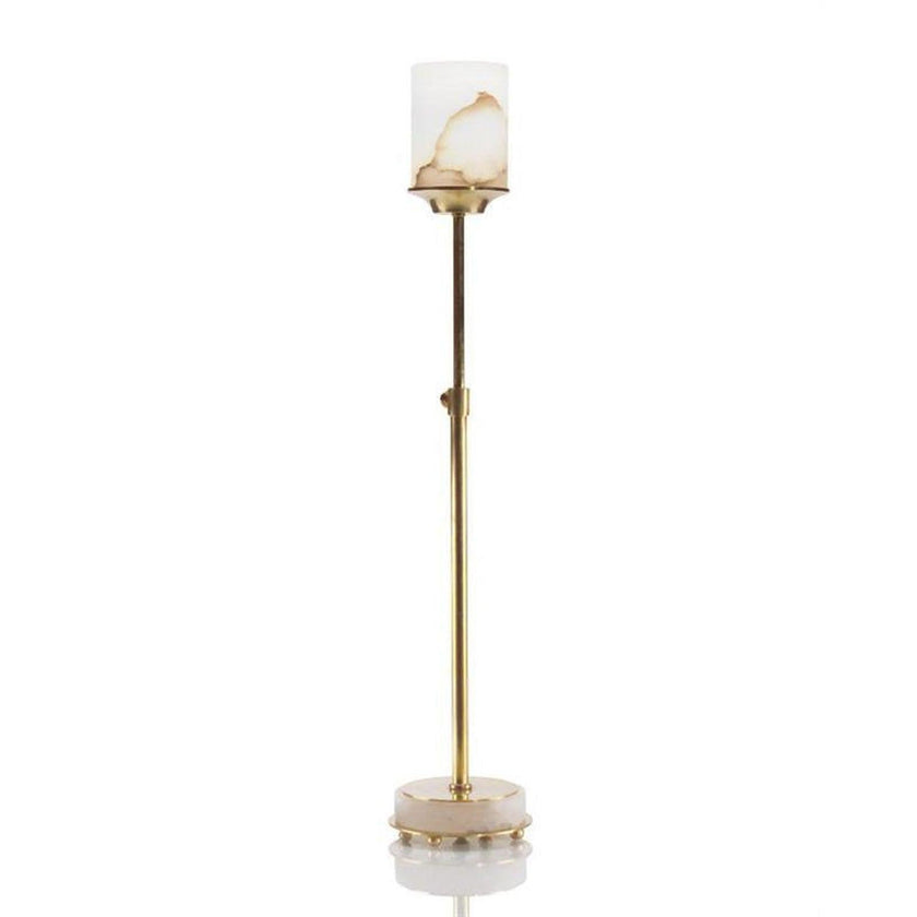 John Richard Honey Brass and Alabaster Buffet Lamp